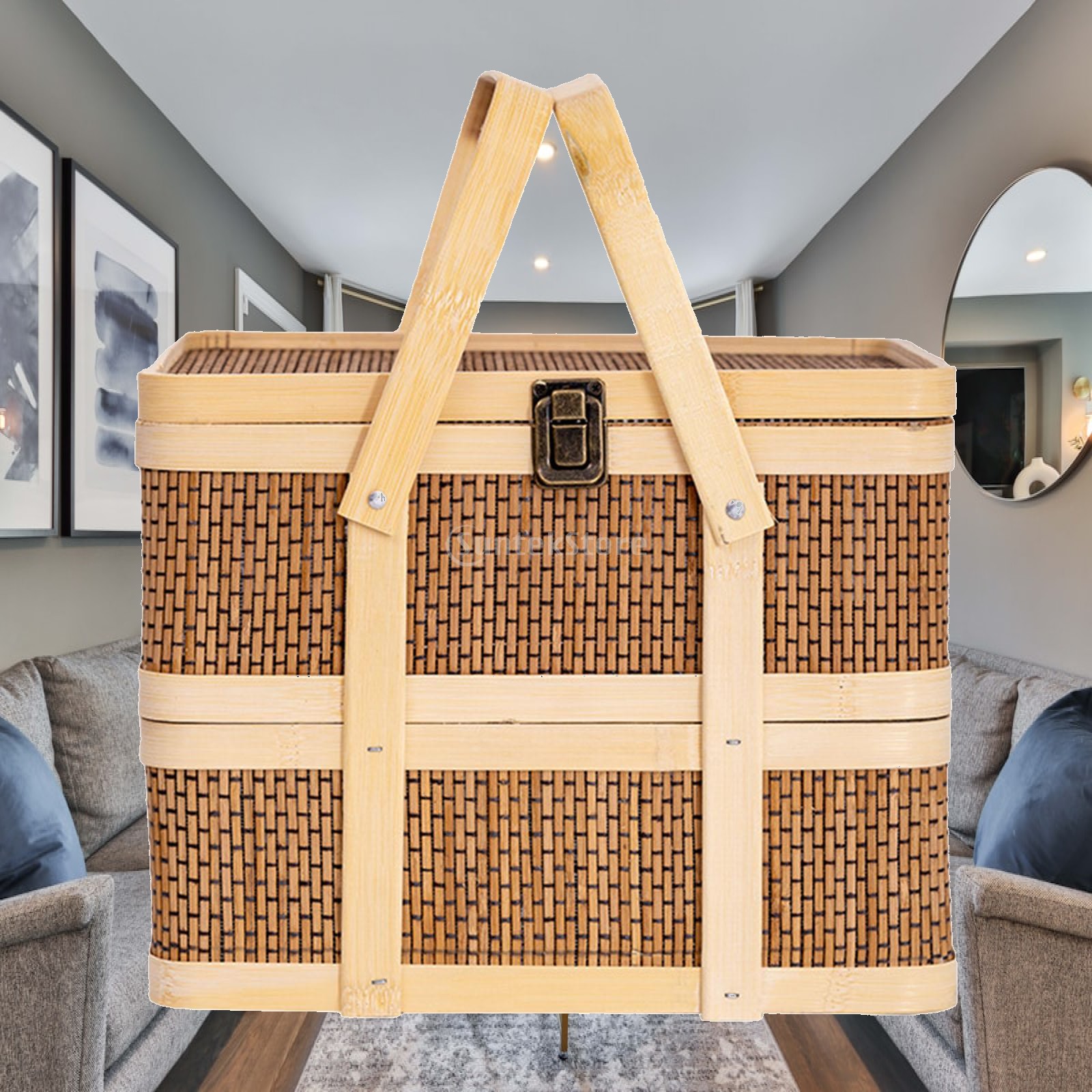 Cesta de Piquenique Trançada,  - Food Snacks Hamper avaliação e preço